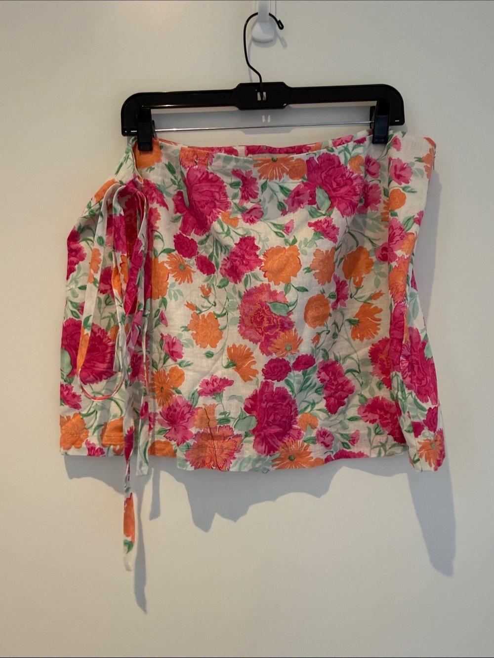 Wayf Floral Wrap Skirt in Pink, Orange & Cream